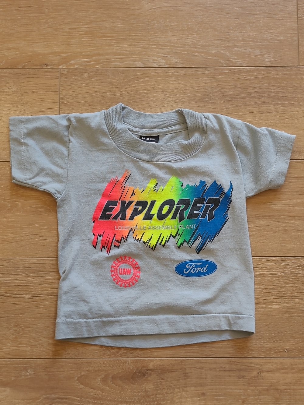 Vintage Ford Screen Stars Single Stitch Kids Short-Sleeve Tee in Light Gray